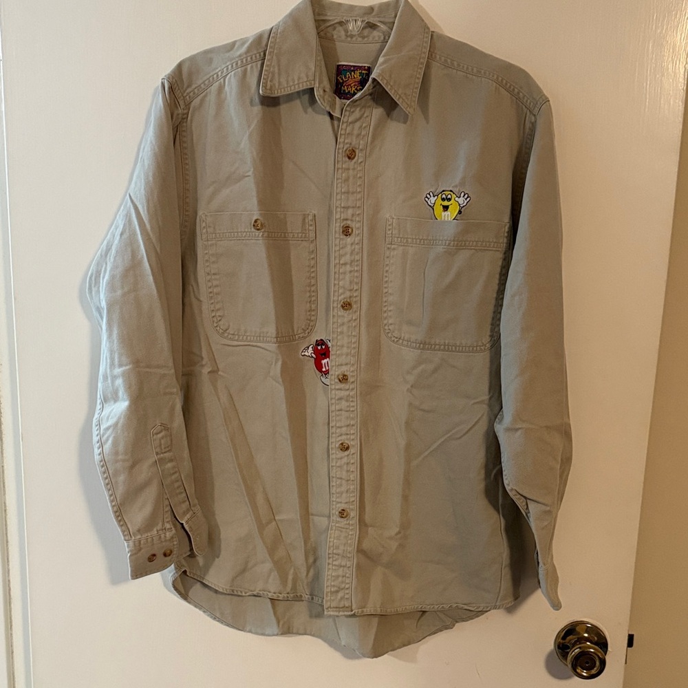 M&M'S Tan Button Down Shirt with Character Embroidery